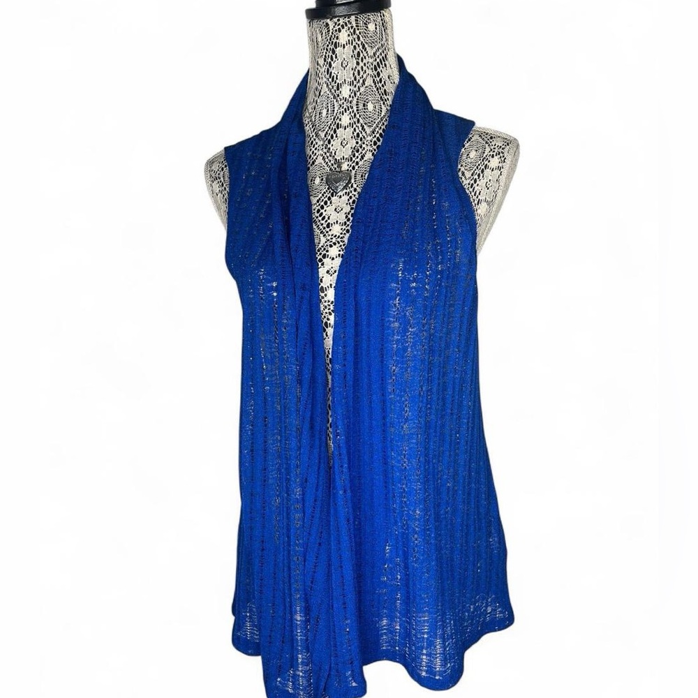 Notations Blue Open Front Cardigan